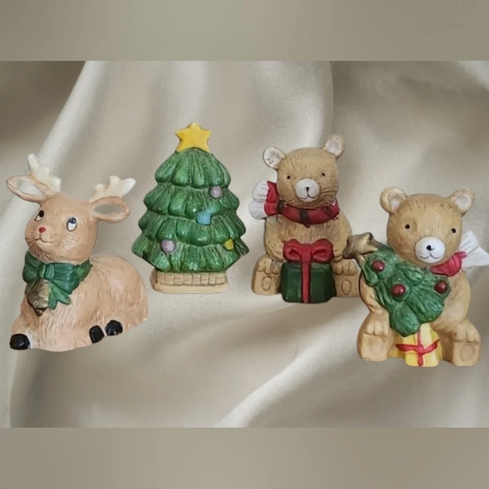 Christmas Figurine Set with Reindeer and Bears